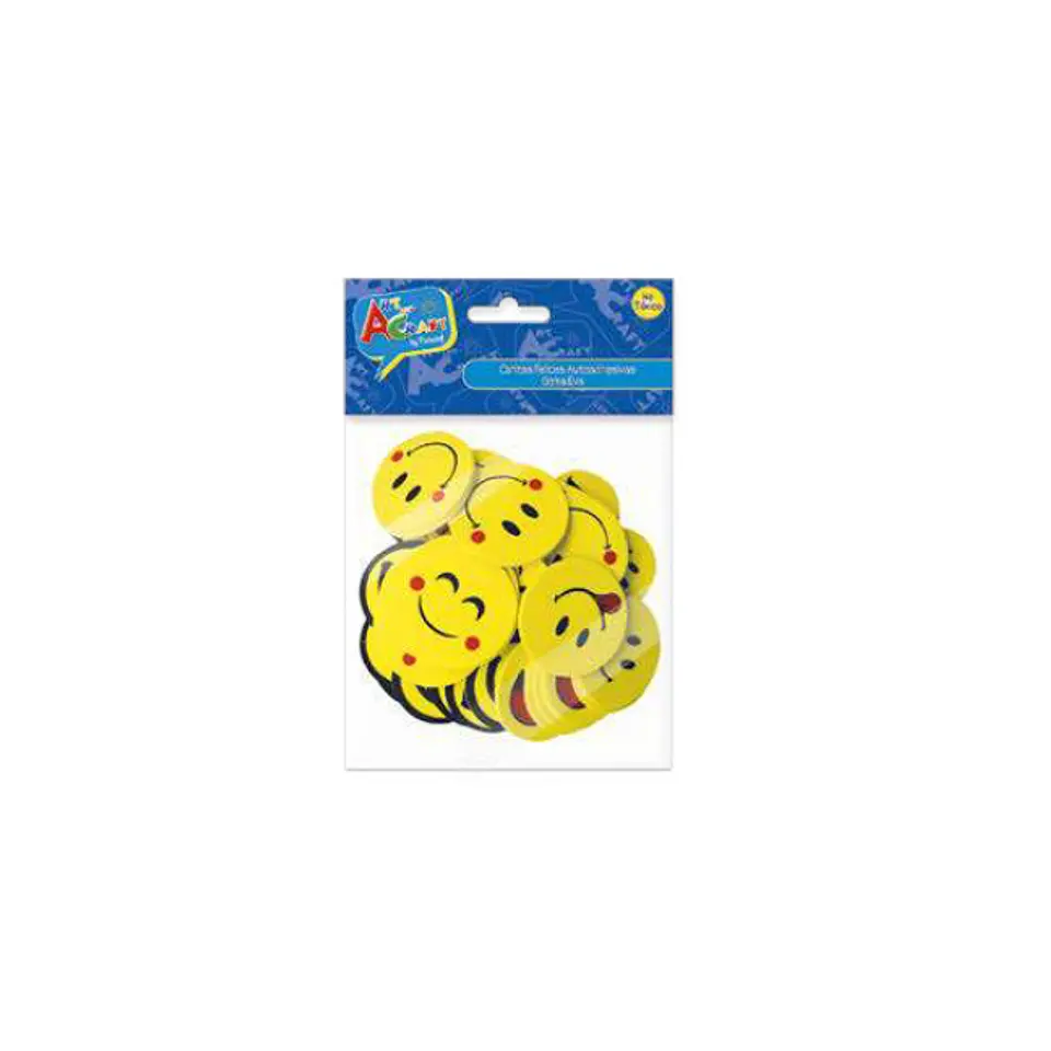 SET CARITAS FELICES AUTOADHESIVAS GOMA EVA 54 UNIDADES APROX ART&CRAFT
