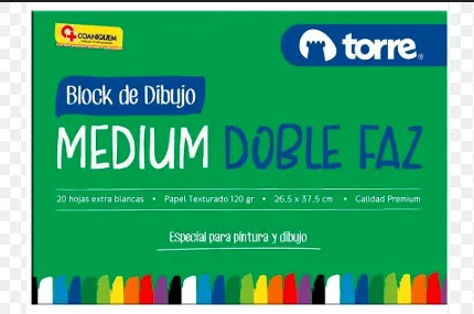BLOCK DIBUJO MEDIO N°99 1/8 20 HOJAS DOBLE FAZ TORRE