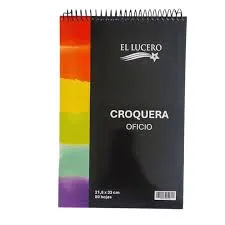 BLOCK PARA CROQUIS OFICIO 22X33 CMS 80 HJS 1 UNIDAD LUCERO CROQUERA