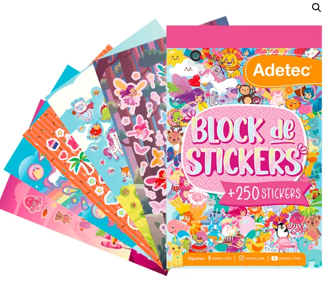 BLOCK DE STICKERS ADETEC NIÑAS