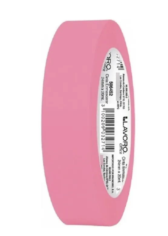 CINTA DE ENMASCARAR Masking Tape ROSADA 24MMX20MTS LAVORO