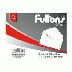 SOBRE 1/4 OFICIO BLANCO FULTONS