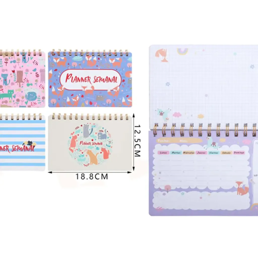 PLANNER SEMANAL ANIMALES 50 Hojas