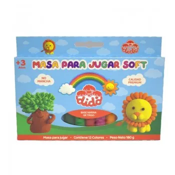 MASA SOFT 180GR 12 COLORES DIDO