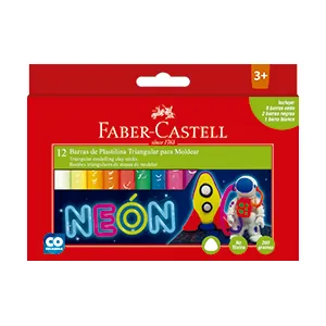 PLASTICINA 12 COLORES NEON FABER CASTELL