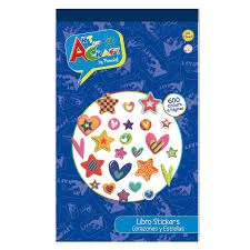 LIBRO DE STICKERS 6 PAGINAS CORAZONES Y ESTRELLAS ART&CRAFT