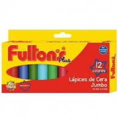 LAPICES DE CERA 12 COLORES JUMBO FULTONS