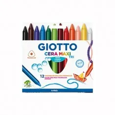 LAPICES DE CERA 12 COLORES MAXI TRI GIOTTO