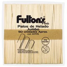 PALOS DE HELADO JUMBO NATURAL 50 UNIDADES APROX FULTONS