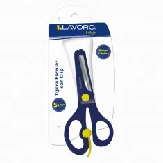 TIJERA ESCOLAR CON CLIP LAVORO