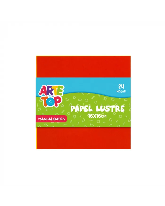PAPEL LUSTRE 16X16CM 24 HOJAS ARTE TOP
