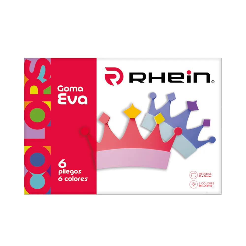 CARPETA CON GOMA EVA 6 COLORES 6 LÁMINAS RHEIN