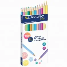LAPICES 12 COLORES PASTEL LAVORO