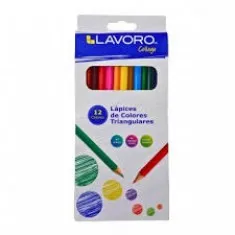 LAPICES 12 COLORES LARGOS TRIANGULARES LAVORO