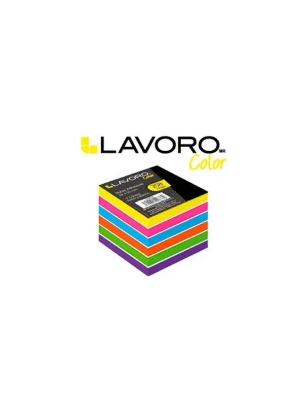 NOTA ADHESIVA 50X50 MM 258 HOJAS 7 COLORES NEON BLANCO LAVORO