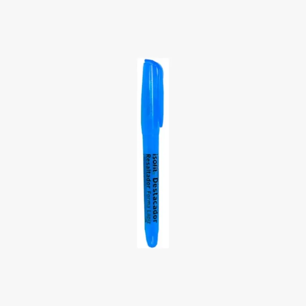DESTACADOR TIPO LÁPIZ CELESTE ISOFIT