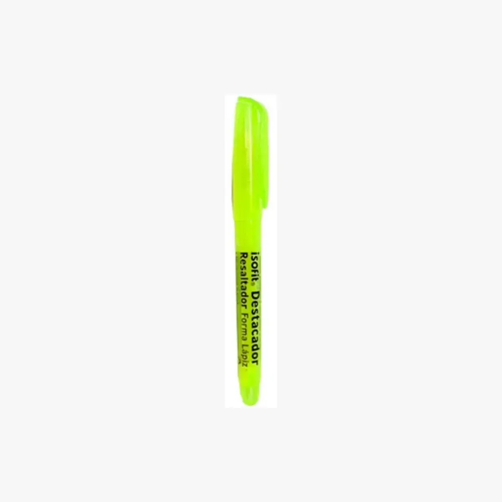 DESTACADOR TIPO LÁPIZ AMARILLO ISOFIT