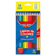 LAPICES DE COLORES 12 UNIDADES LARGOS PROARTE