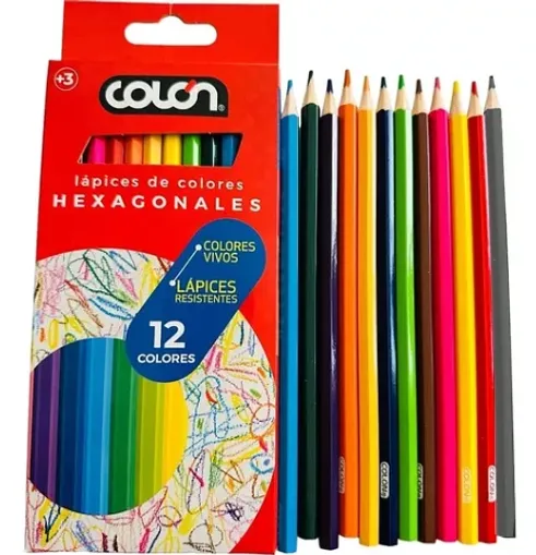 LAPICES HEXAGONALES JUMBO COLON 12 COLORES