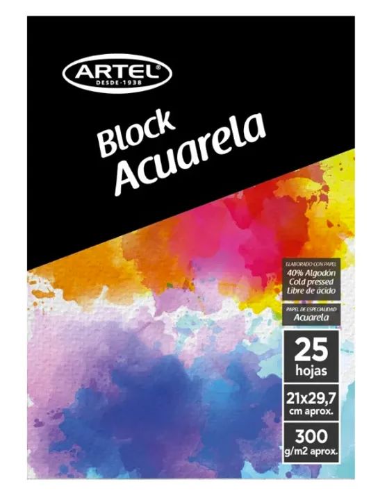 BLOCK PARA ACUARELA 25 HOJAS ARTEL
