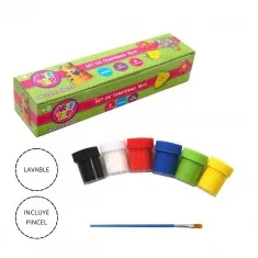 TEMPERA 6 COLORES CON PINCEL ARTE TOP