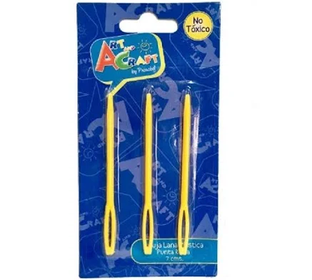 SET 3 AGUJAS PLASTICAS PARA LANA 7CM ART&CRAFT
