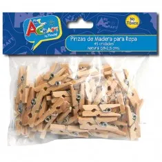 PINZAS DE MADERA 45 UNIDADES ART & CRAFT