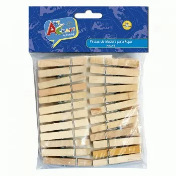 PINZAS PARA ROPA MADERA 48 PIEZAS 1X4.9CM ART&CRAFT