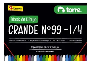 Block Dibujo Grande 99 1/4 20 Hojas Torre