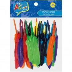 PLUMAS LARGAS 10-15 CMS 50 UNIDADES ART & CRAFT