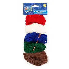SET LANAS 5 COLORES 1 AGUJA PLAST ART & CRAFT